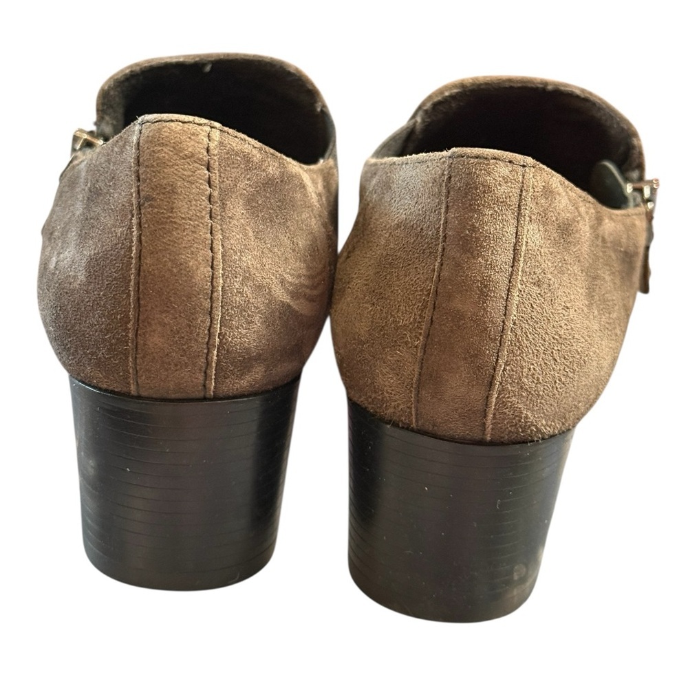 Munro Suede Block Heel Loafers Olive Brown Comfort Shoes 9.5Narrow - Picture 4 of 7